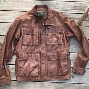 Mens Xlarge Edie Bauer leather car coat jacket